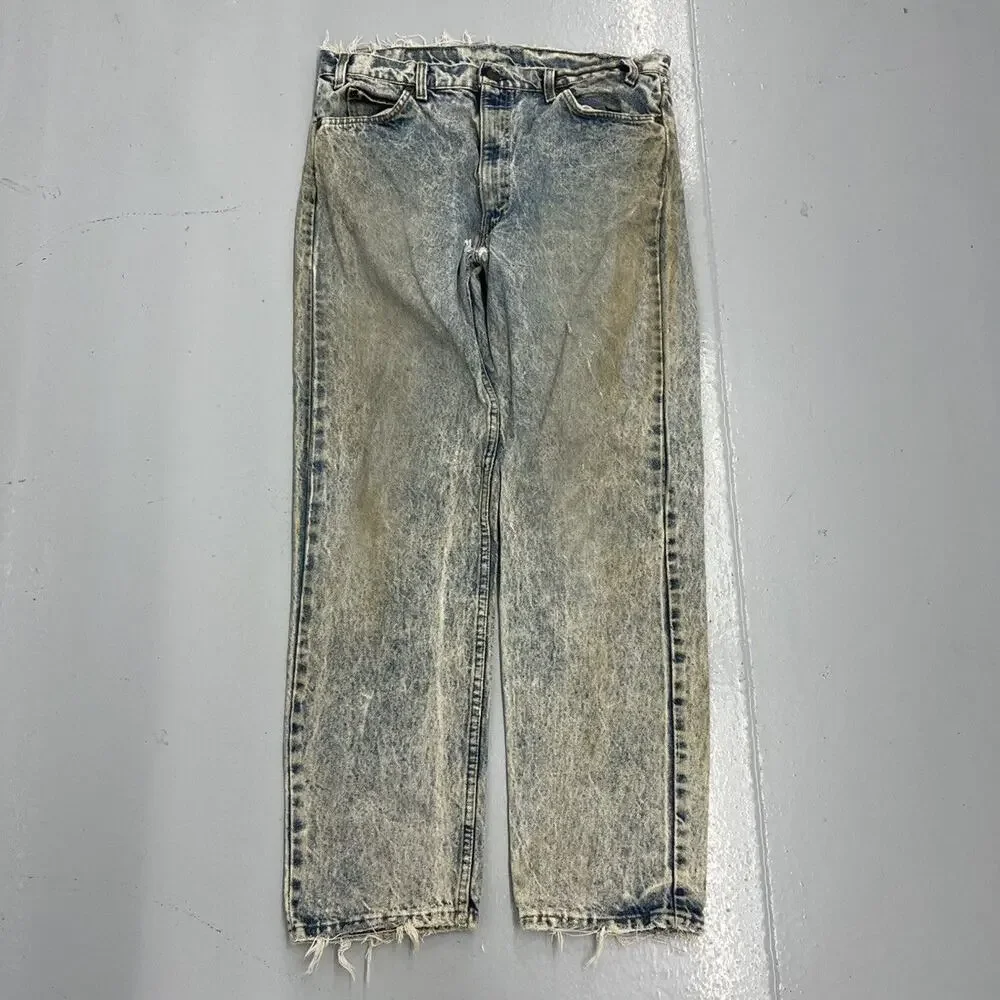 Vintage 80s Levi's 505 Regular Fit Distressed Jeans 36x32
